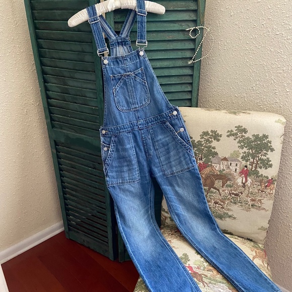 GAP Jeans Nwot Gap Denim Overalls Xs Distressedslouchcropped Poshmark